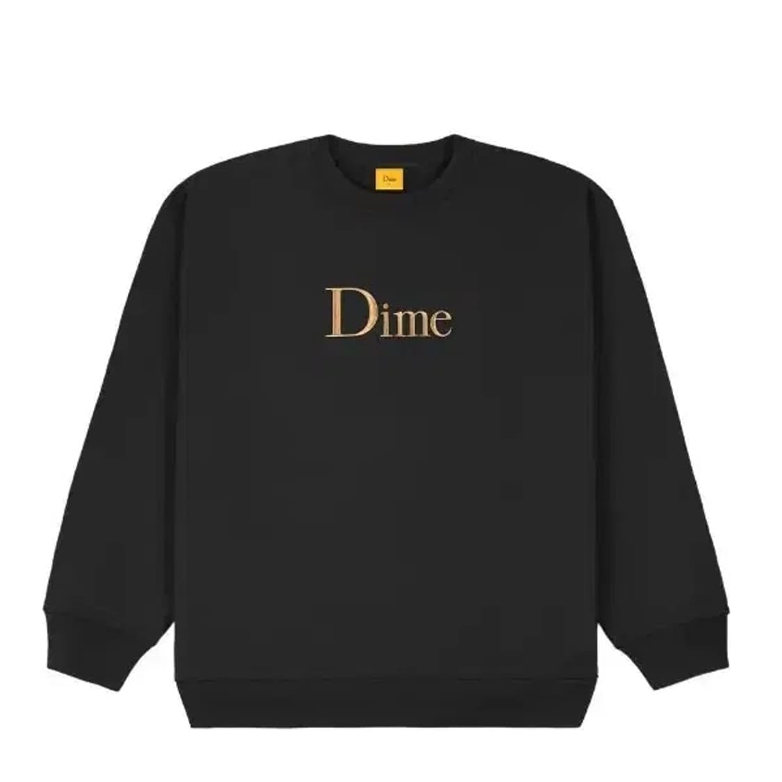 [L]다임(Dime) 클래식 엠브로이더드 크루넥 맨투맨 블랙 no 상품이미지1