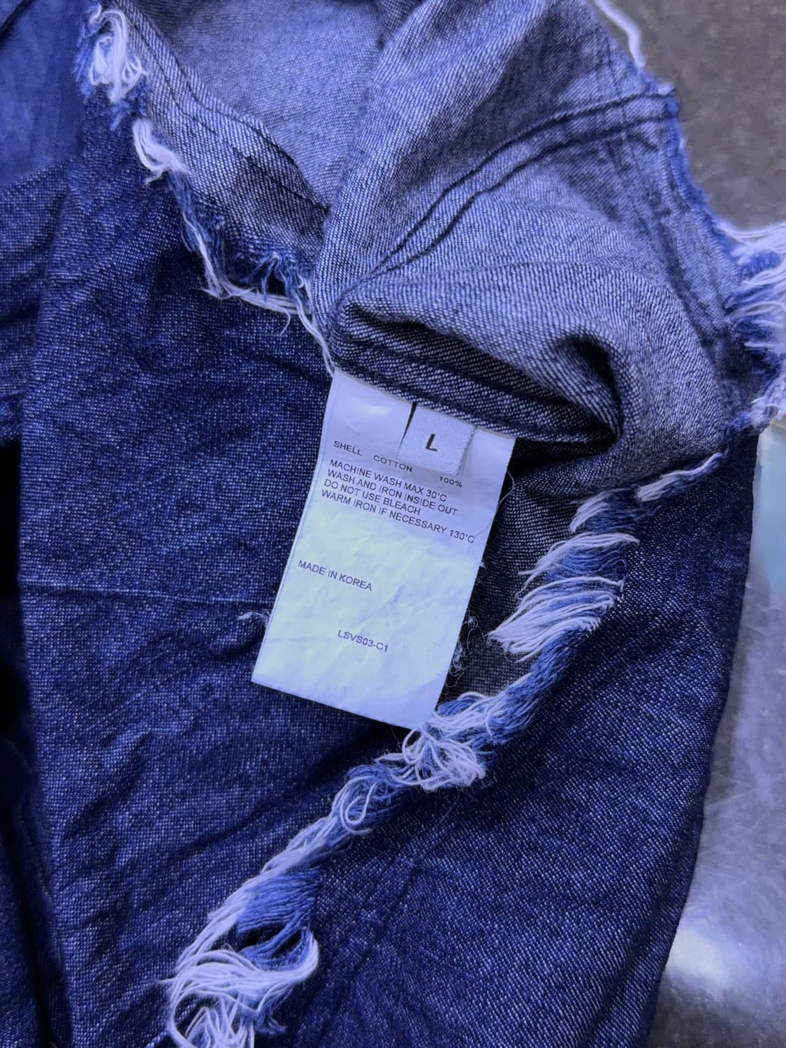 비바스튜디오 데미지 웨스턴 데님셔츠 딥인디고 L 상품이미지8