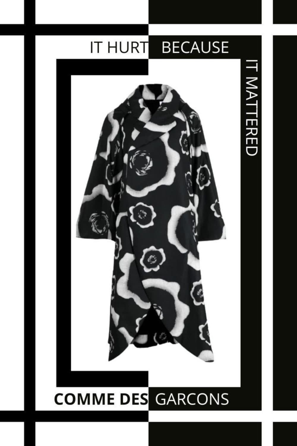 새상품 꼼데가르송 꼼꼼라인 로즈 코트 S 22FW 상품이미지4