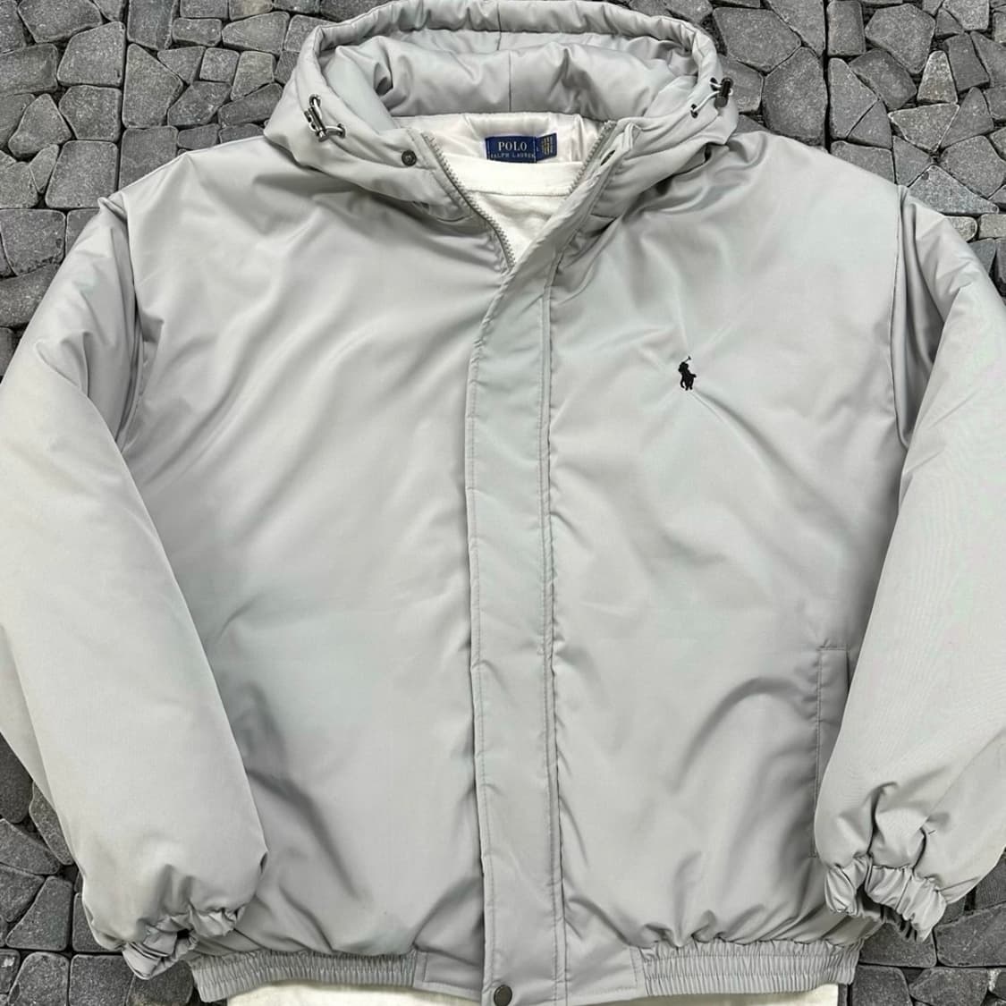 폴로 그레이 후드 패딩 L 상품이미지1