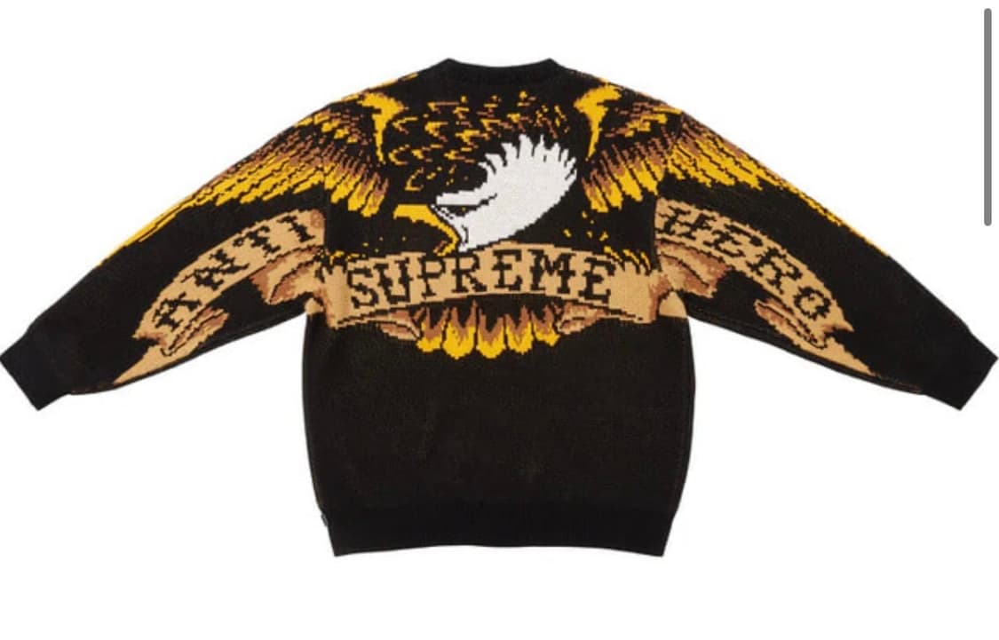 25FW 슈프림 x 안티히어로 스웨터 블랙 XL 상품이미지1