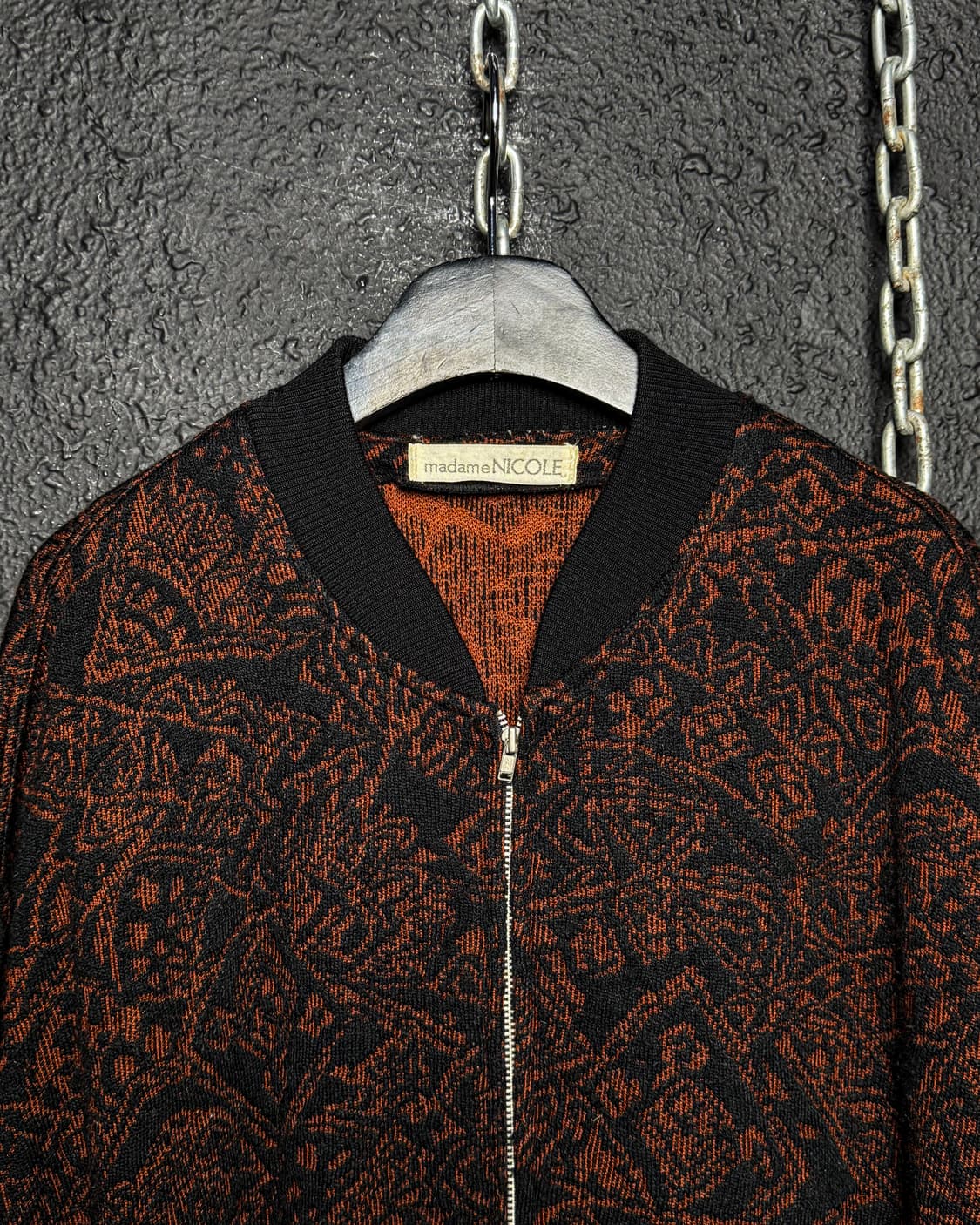 90‘s madame NICOLE-Jacquard Knit Zip-up 상품이미지2