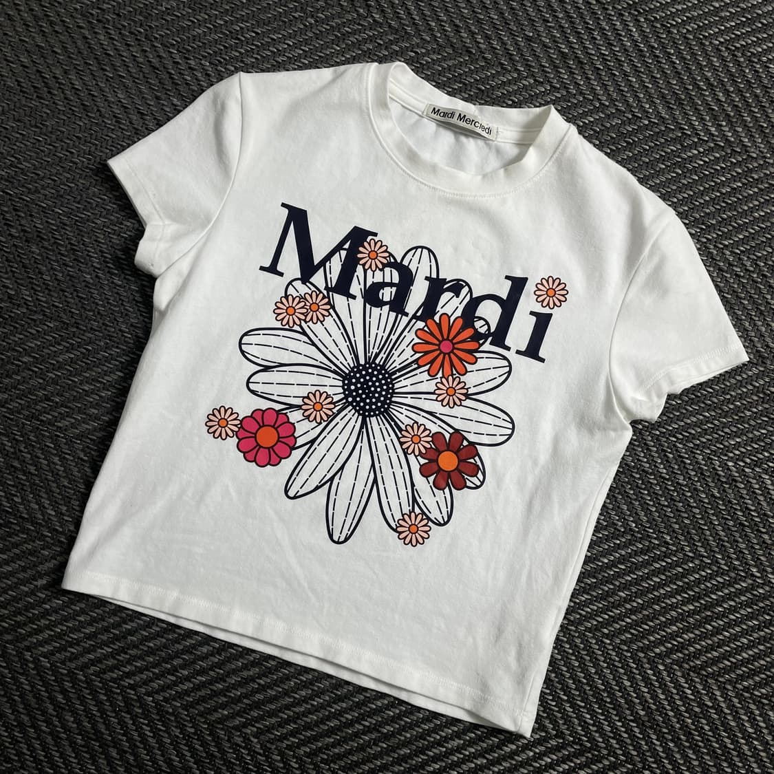 마르디 메크르디 플로럴 로고 크롭 반팔 티셔츠y 4126 상품이미지1
