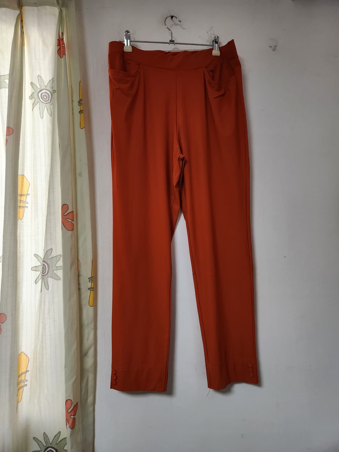 밴딩스판 오렌지색 여성바지 2XL(32~34) 상품이미지1