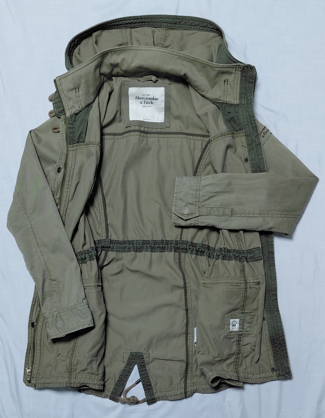 [L] 아베크롬비 여성 후드 야상 자켓 (카키) 상품이미지4