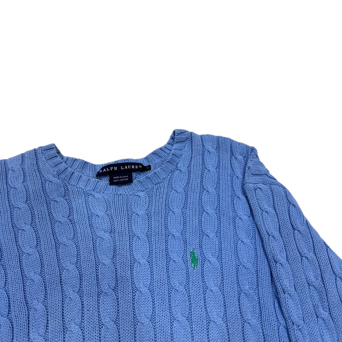 폴로 랄프로렌 케이블 꽈배기 소라색 니트 S 상품이미지2