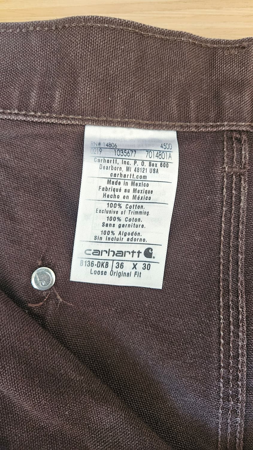 칼하트 더블니 다크브라운 36x30 상품이미지3