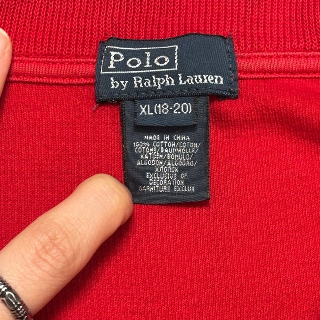 POLO RALPH LAUREN 빅포니 하프 집업 니트 레드 XL 상품이미지4