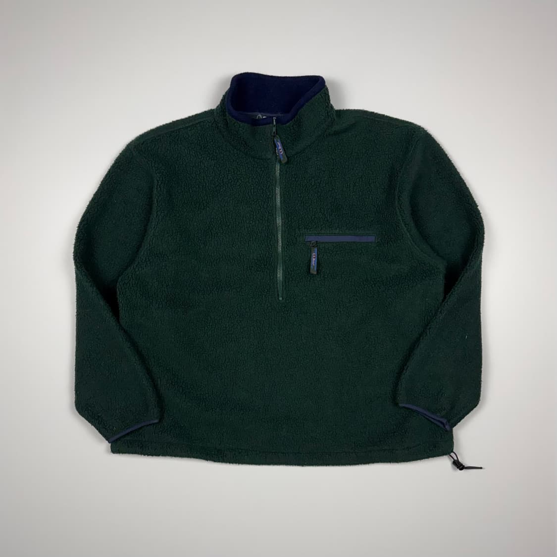 (110) 80s 엘엘빈 플리스 풀오버 다크그린 상품이미지1