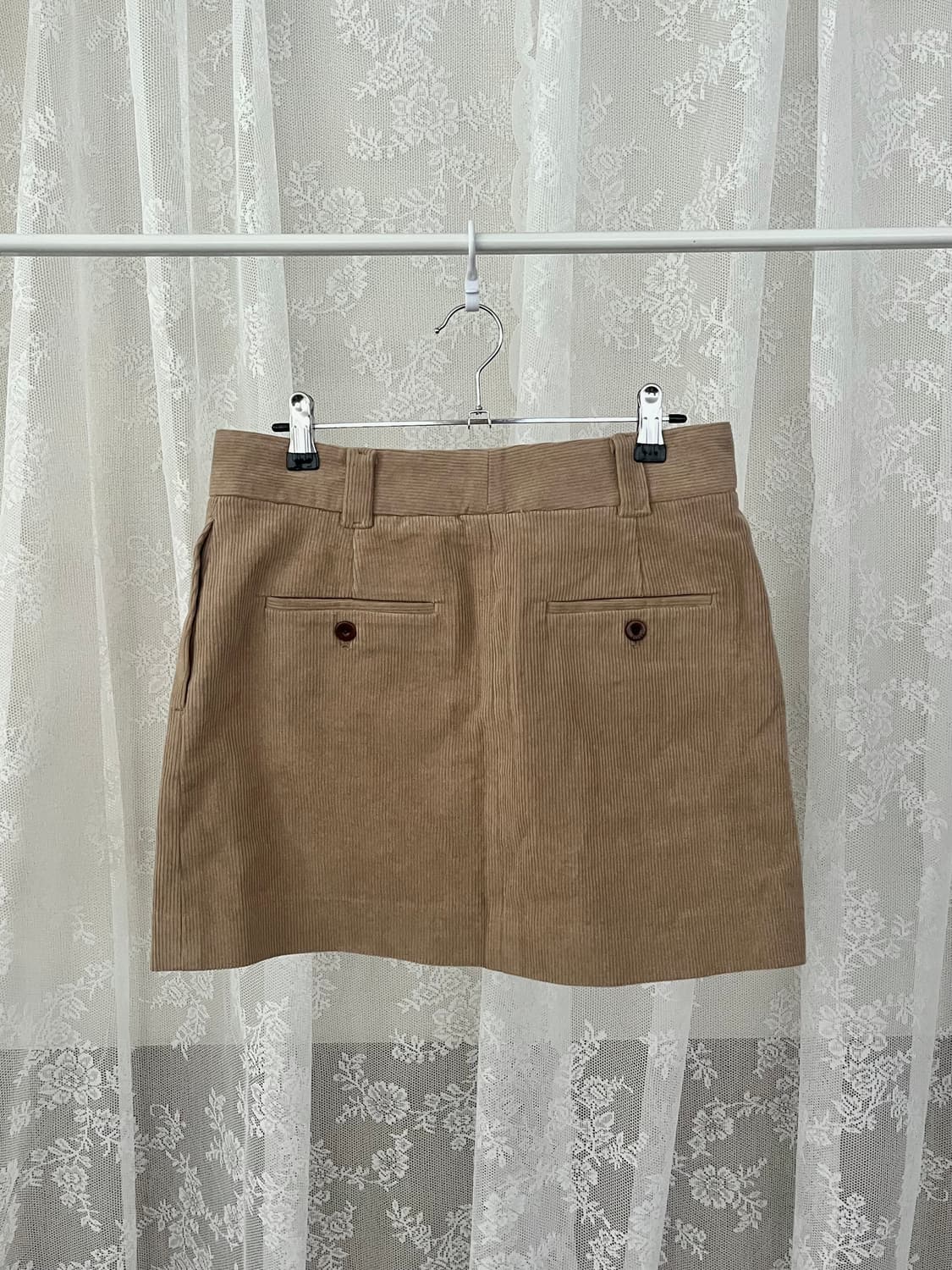 M) 새상품 그로브 코듀로이 플리츠 스커트 베이지 상품이미지3