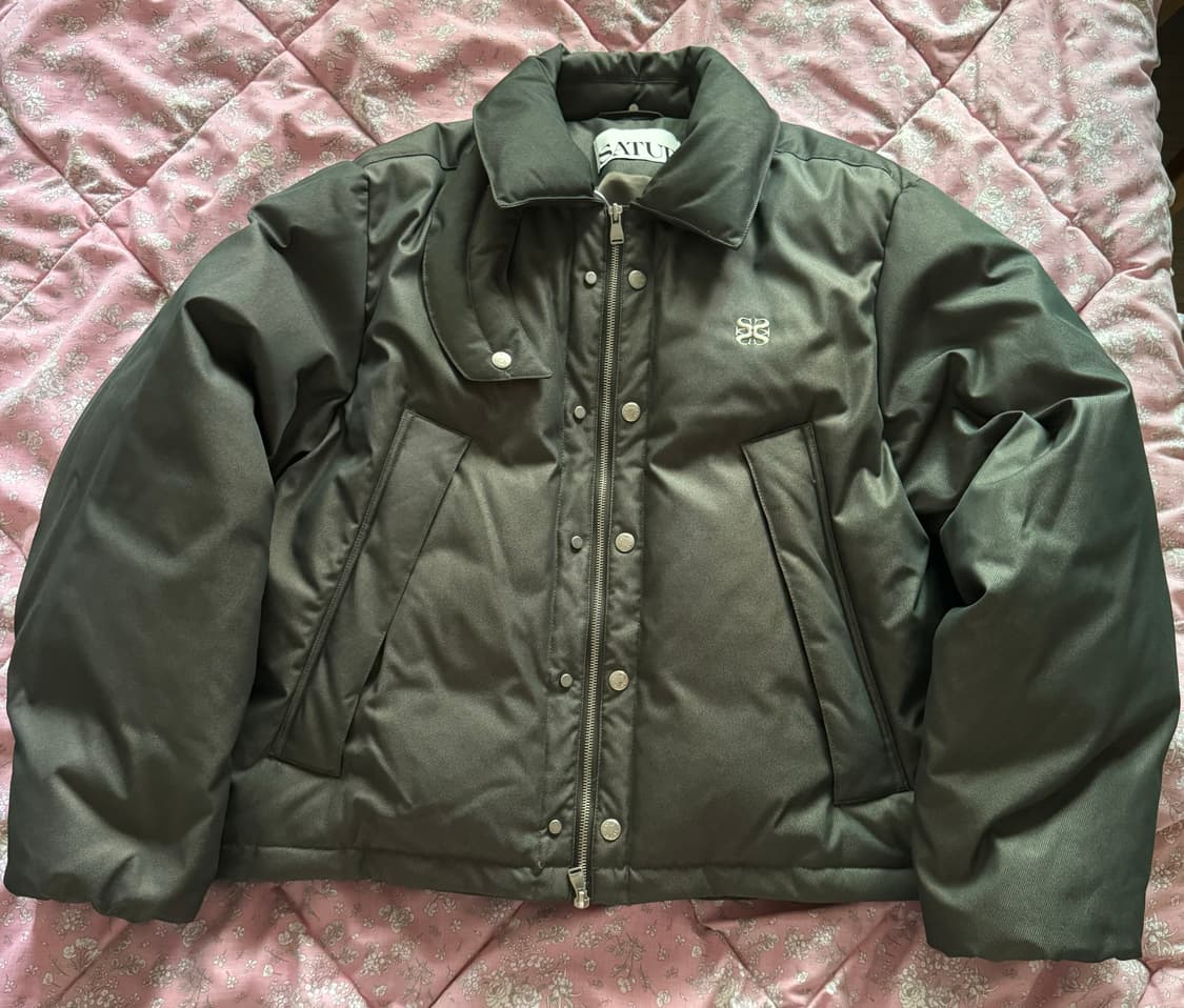 새터 세터 레체 투톤 덕 다운 패딩 글리터 그린 브라운 L  상품이미지3