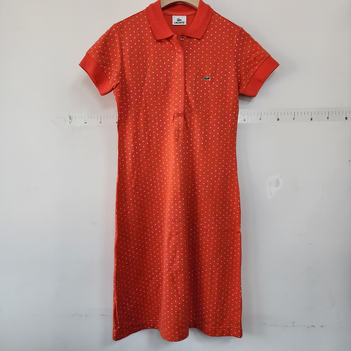 라코스테 오렌지 도트 반팔 카라 원피스 상품이미지1