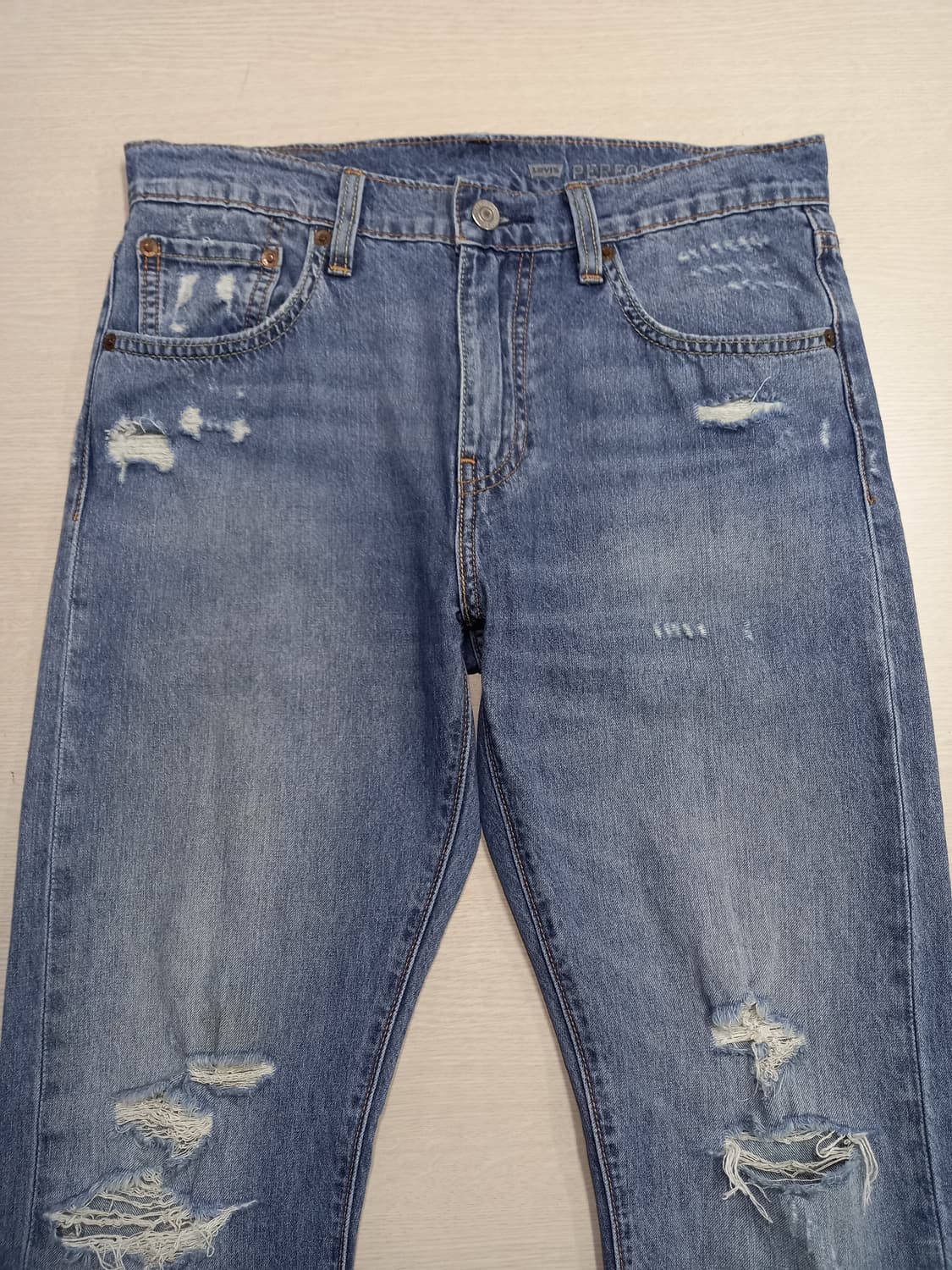 30 빅E 리바이스512 봄여름용 데미지워싱 스판 슬림일자진 30-211 상품이미지3