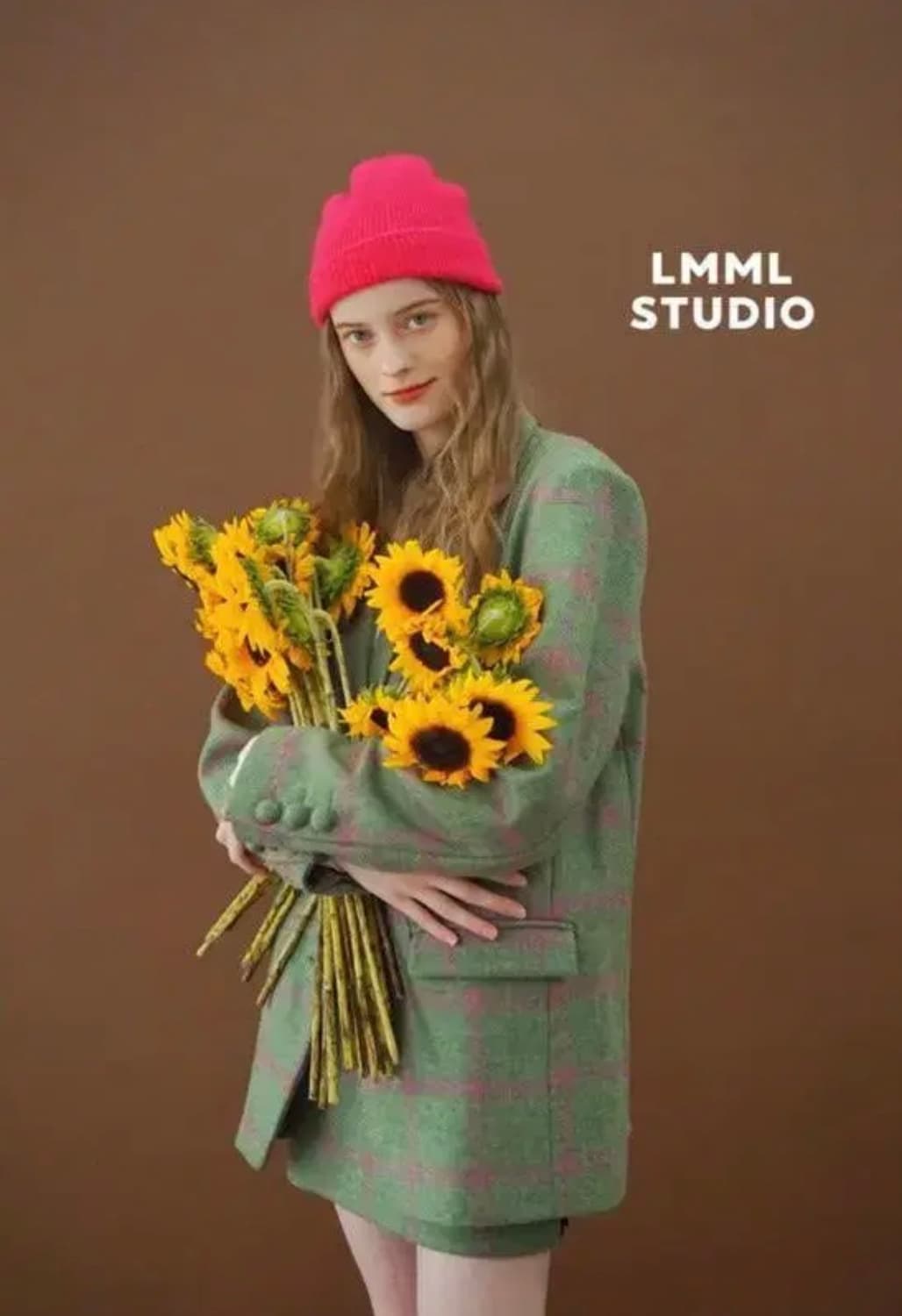 lmml studio 울체크셋업 그린 상품이미지1