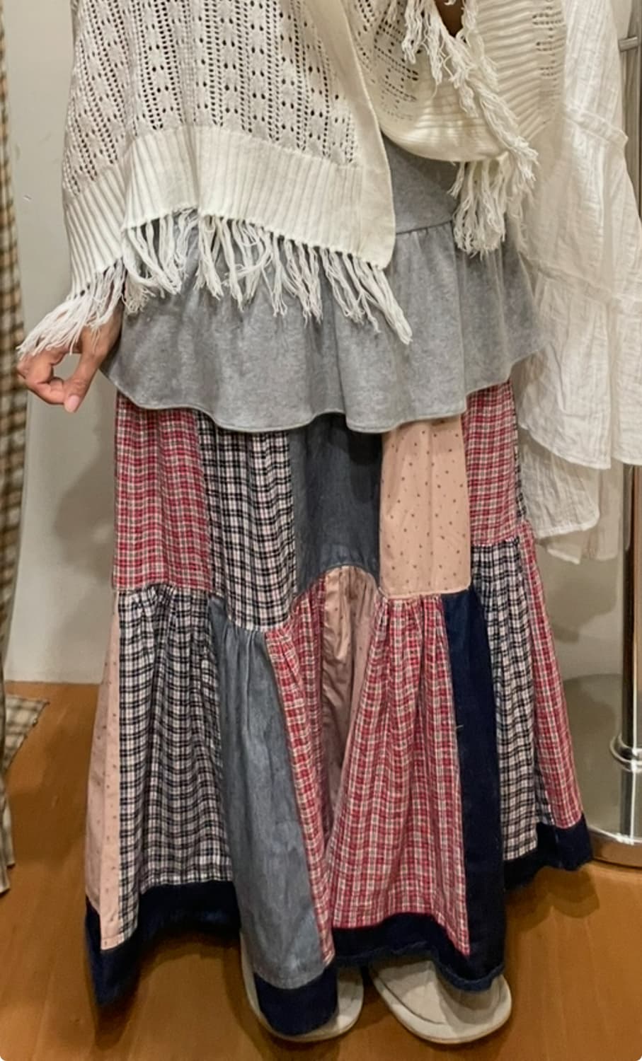 패치워크 스커트, 빈티지 스커트, 청스커트 상품이미지2