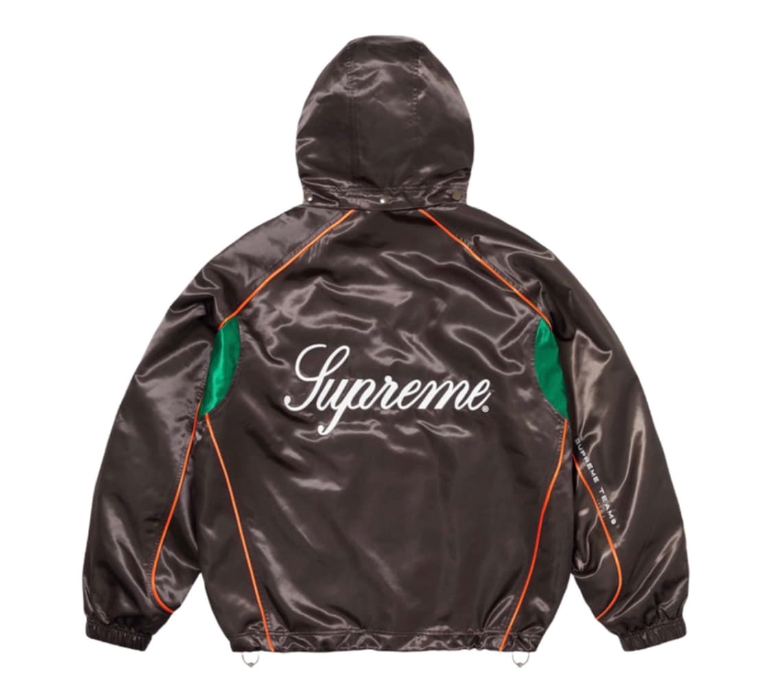 24SS 슈프림 사틴 후드 트랙 자켓 브라운 - L (새상품) 상품이미지2