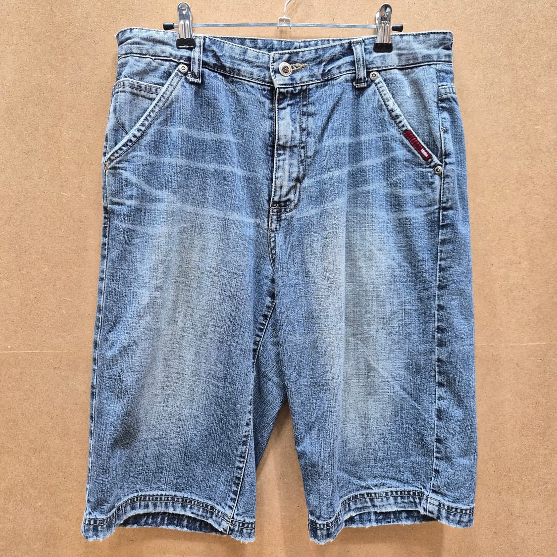 ​Lee 빈티지 워싱 데님 반바지 (중청) 상품이미지1