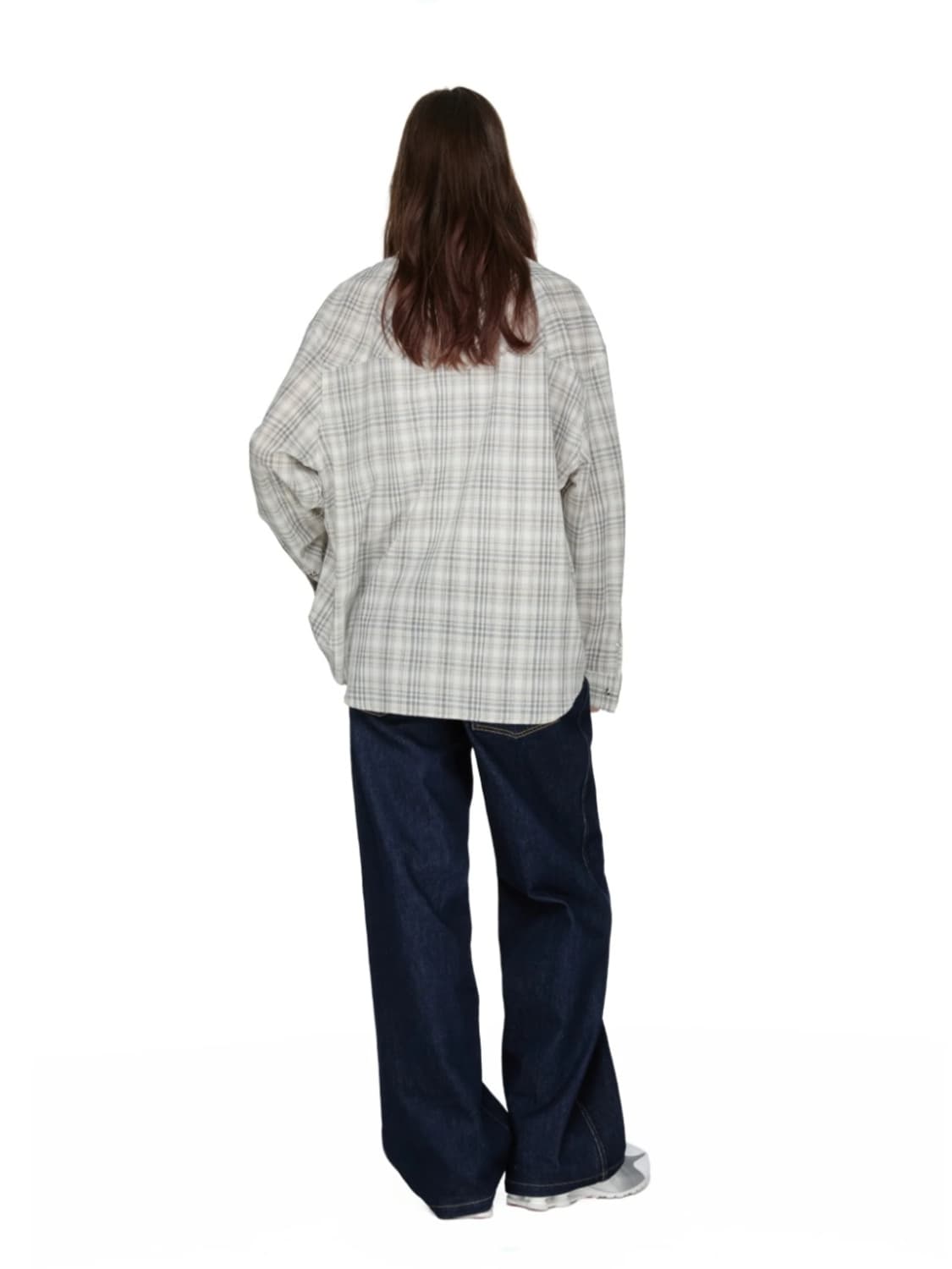 SUNBURNPROJECT 썬번프로젝트 오버핏 체크 셔츠 (블루) 미착용 상품이미지4