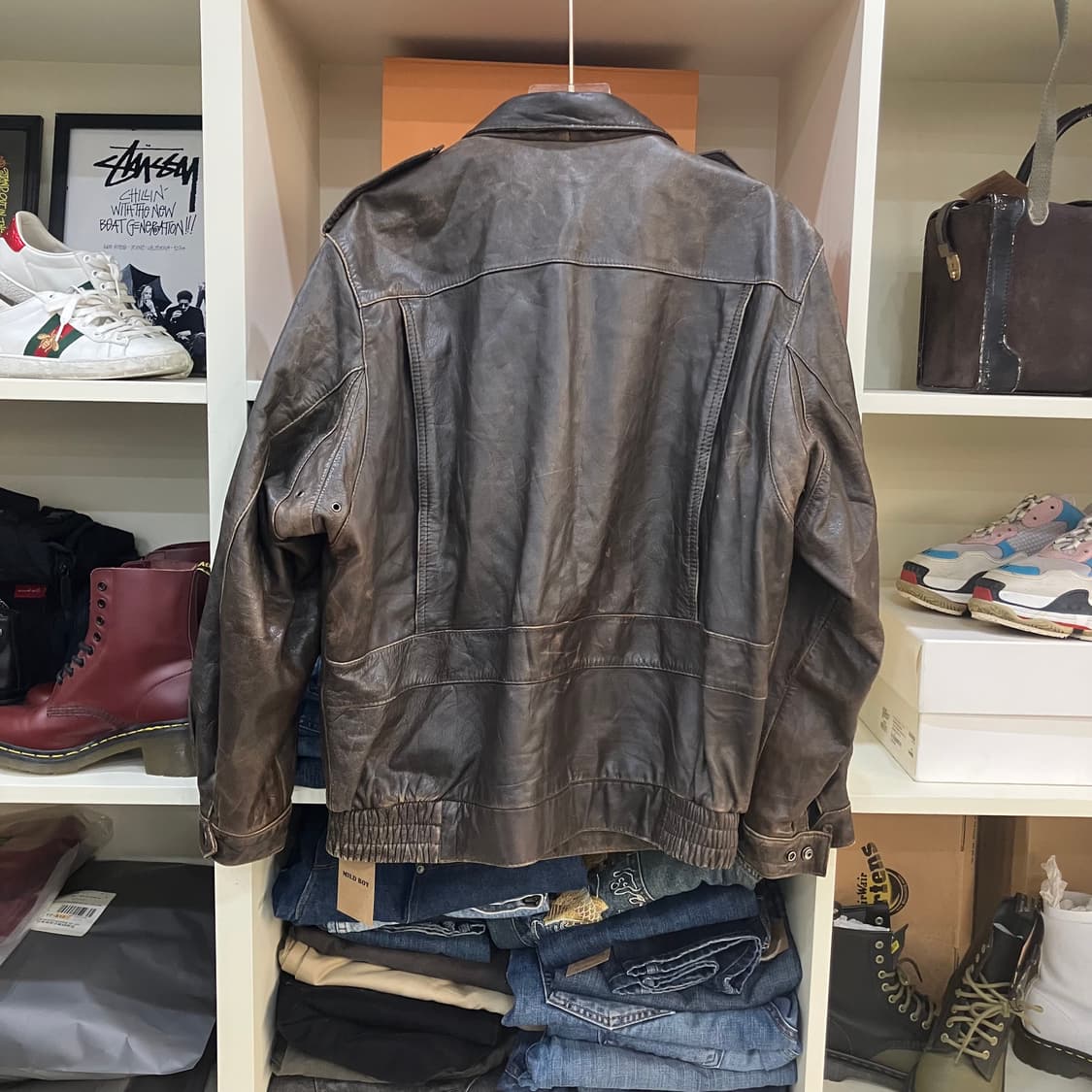 VTG 빈티지 브라운 소가죽자켓 상품이미지3