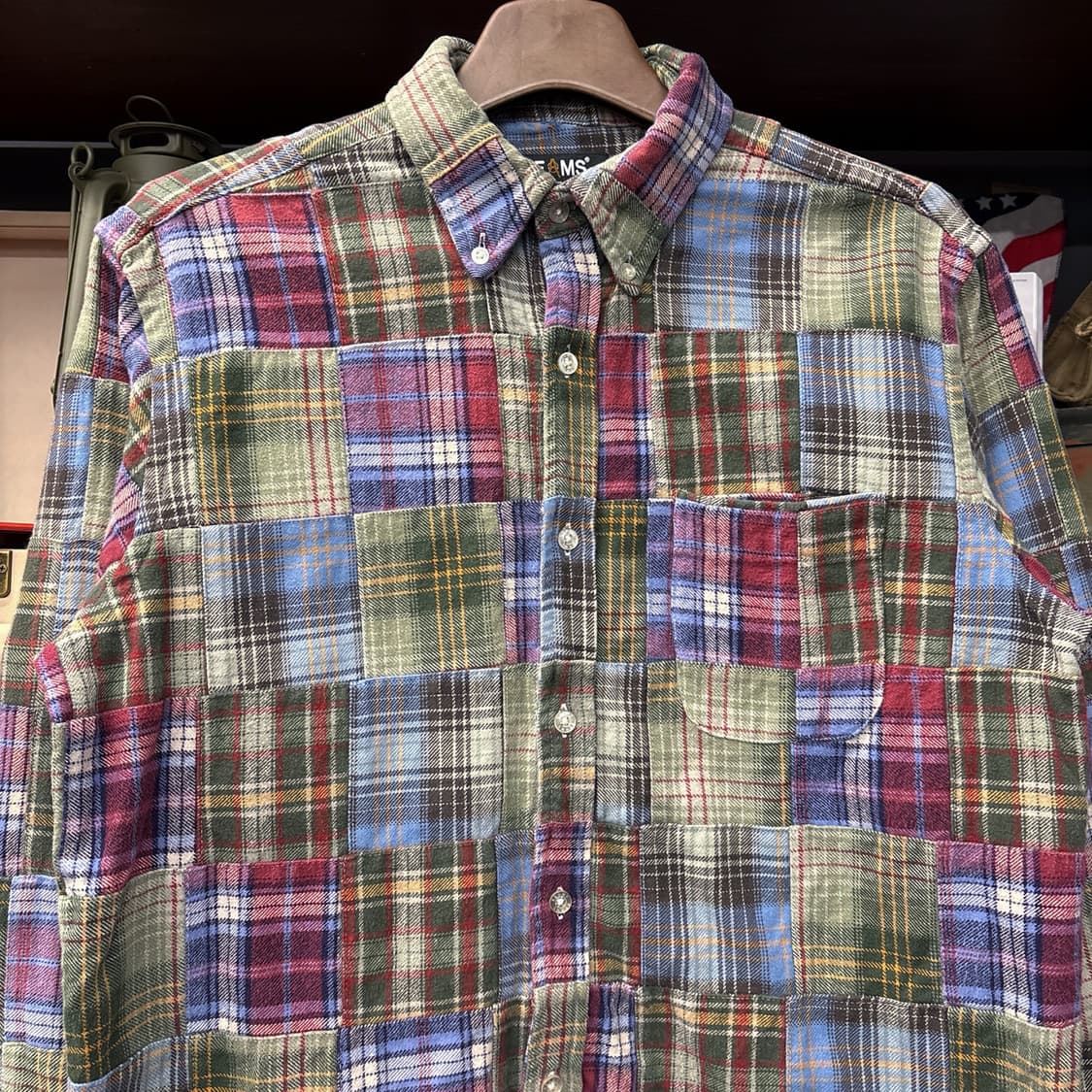 빔즈 마드라스 그런지 패치워크 버튼다운 셔츠 N873 상품이미지3
