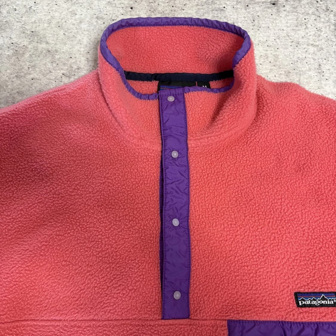90s 파타고니아 신칠라 스냅-T 코랄/퍼플 USA 상품이미지4