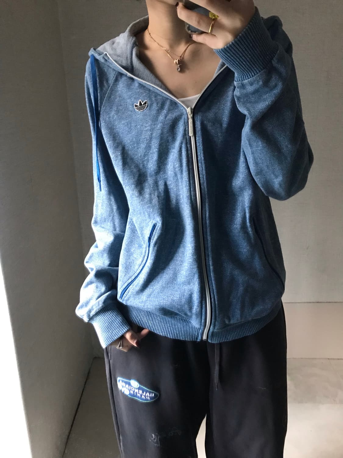 아디다스 연하늘 파이어버드 후드집업 상품이미지5