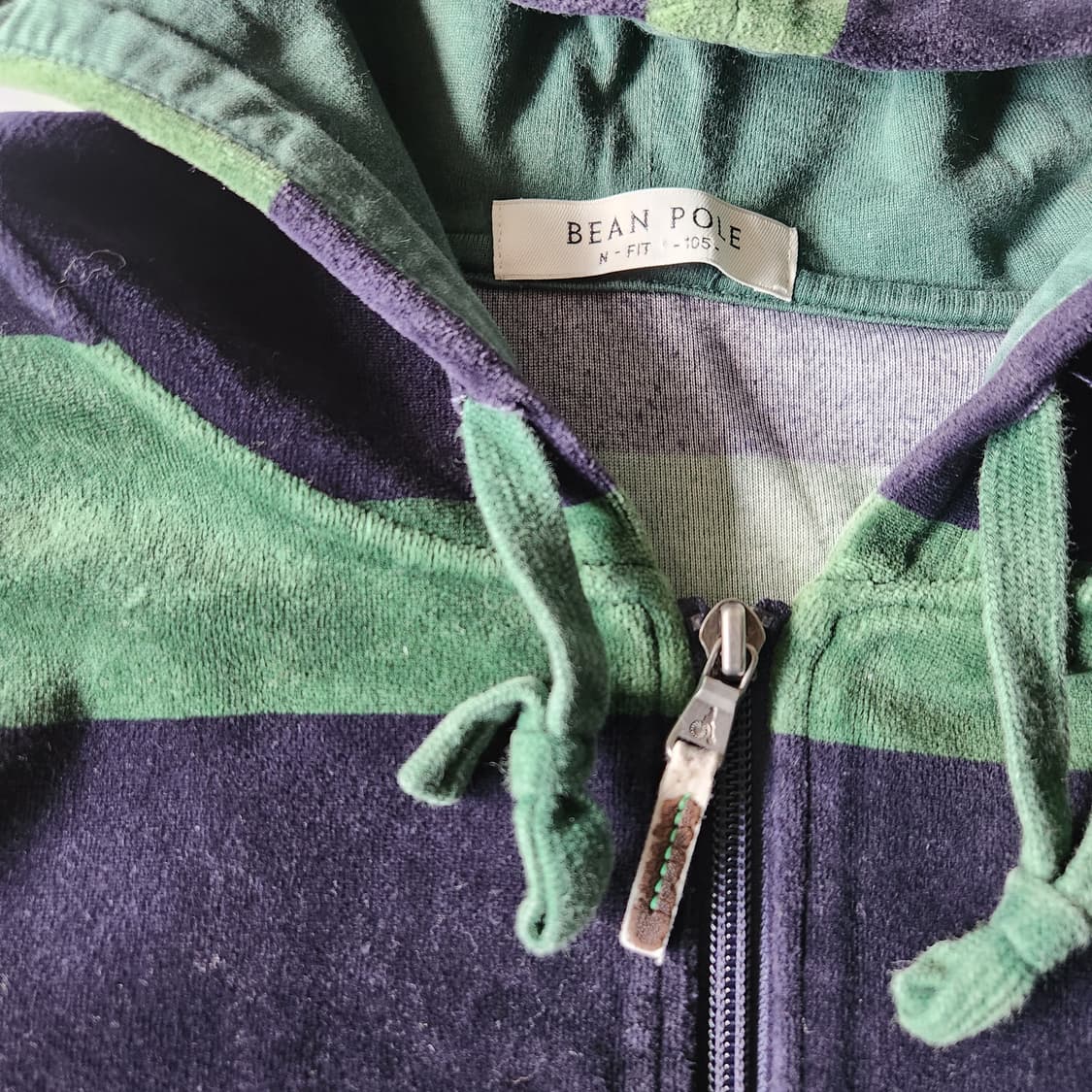 빈폴 긱시크 벨벳 스트라이프 후디 상품이미지6