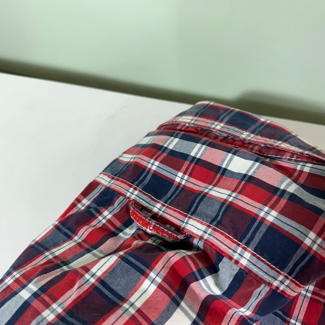 우먼L 슈퍼드라이 투포켓 써머코튼 체크 반팔셔츠 상품이미지7