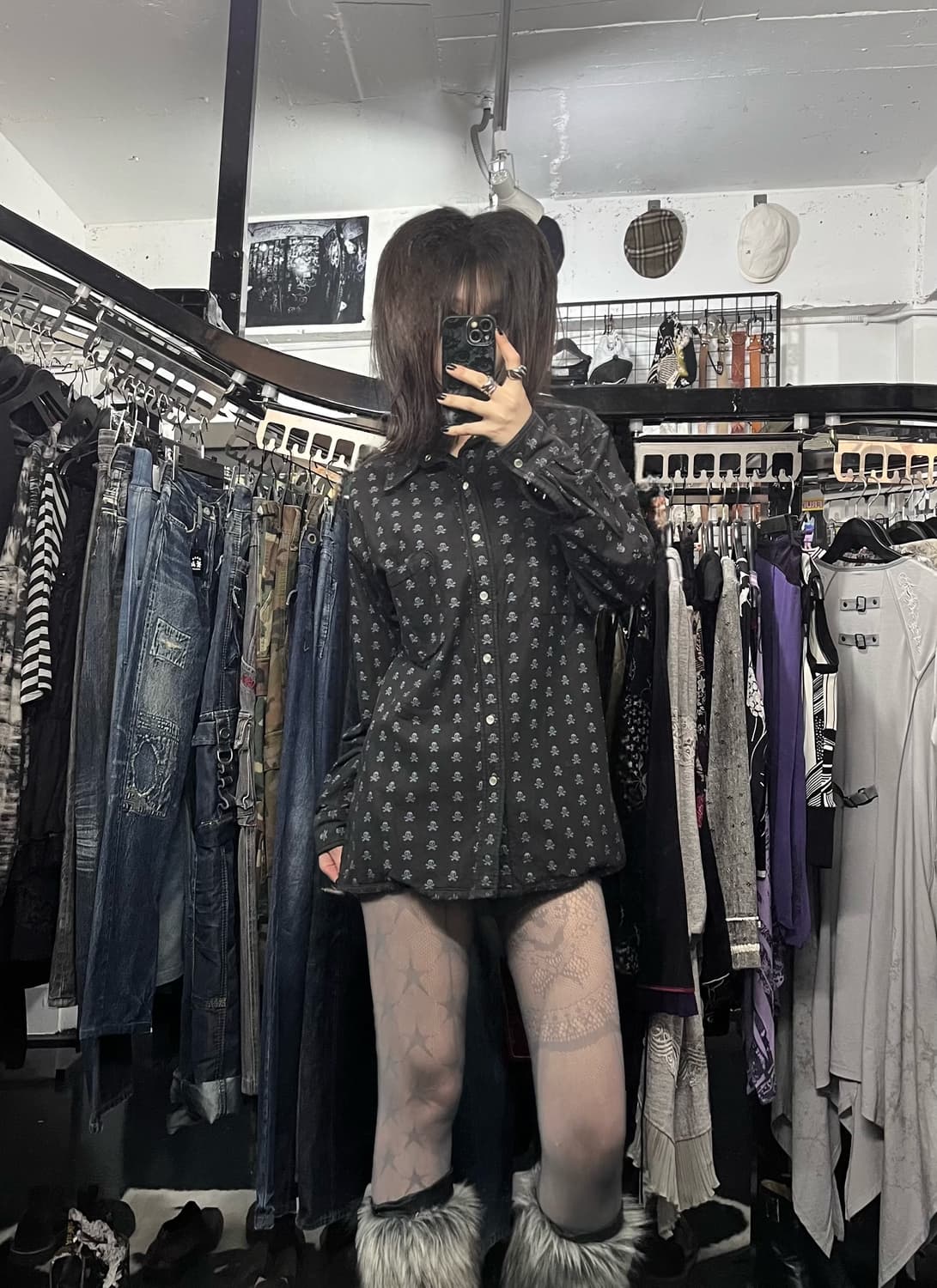 해골 코듀로이 리버시블 셔츠 상품이미지1