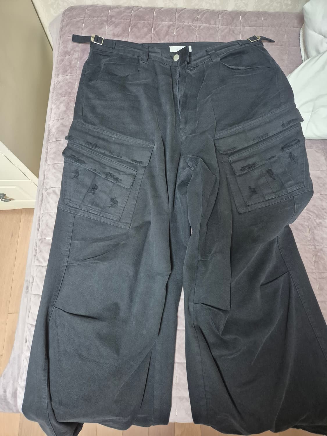 논노드(급처)더블포켓 카고팬츠 빈티지블랙3사이즈 판매합니다! 상품이미지2