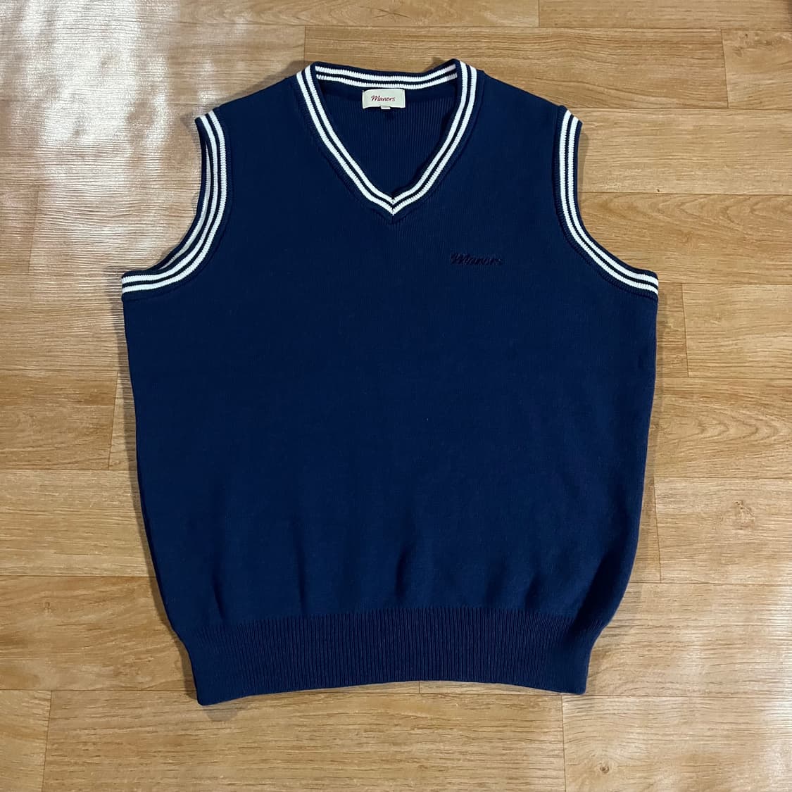 [110] 매너스골프 니트 베스트 네이비 상품이미지1