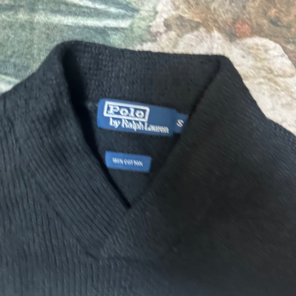 폴로 랄프로렌 빈티지 스몰 포니로고 블랙카라니트 S 상품이미지3