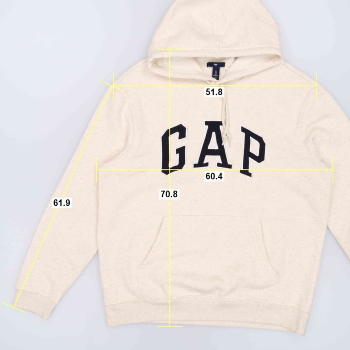 [L] GAP 갭 풀오버 빅로고 후드티 크림색 3805 상품이미지8