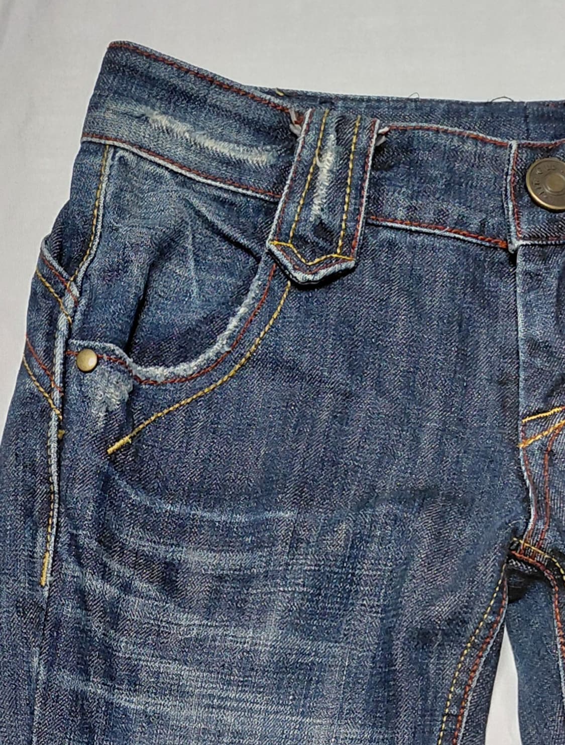 Lolita 데님 백포켓 디테일 중청 부츠컷 팬츠 (26) 상품이미지3