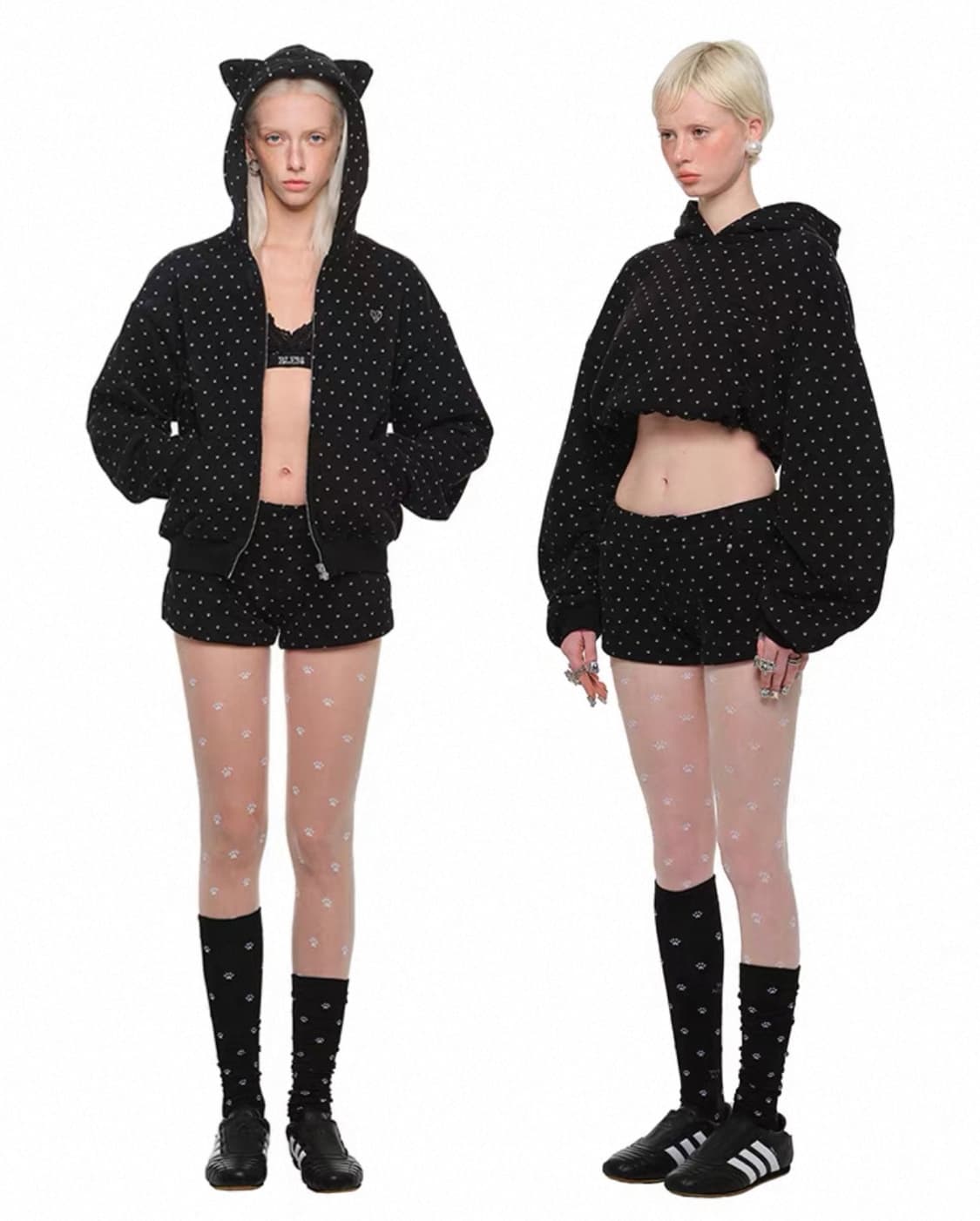 1jinn studio 원진스튜디오 캣후드집업 팬츠 세트 고양이후드집업 상품이미지3