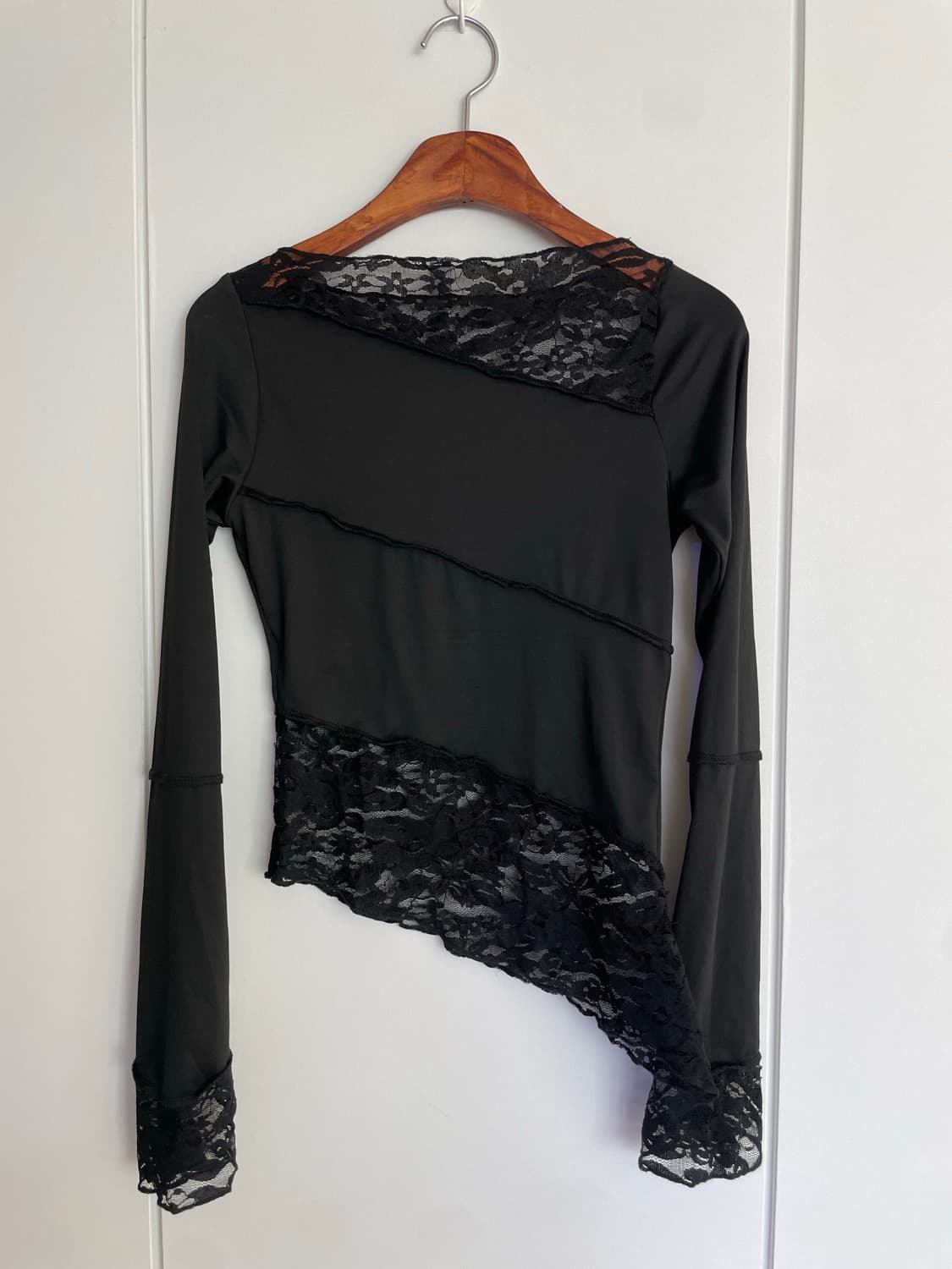 Motel rocks 레이스 긴팔 티셔츠 블랙 XS 상품이미지2