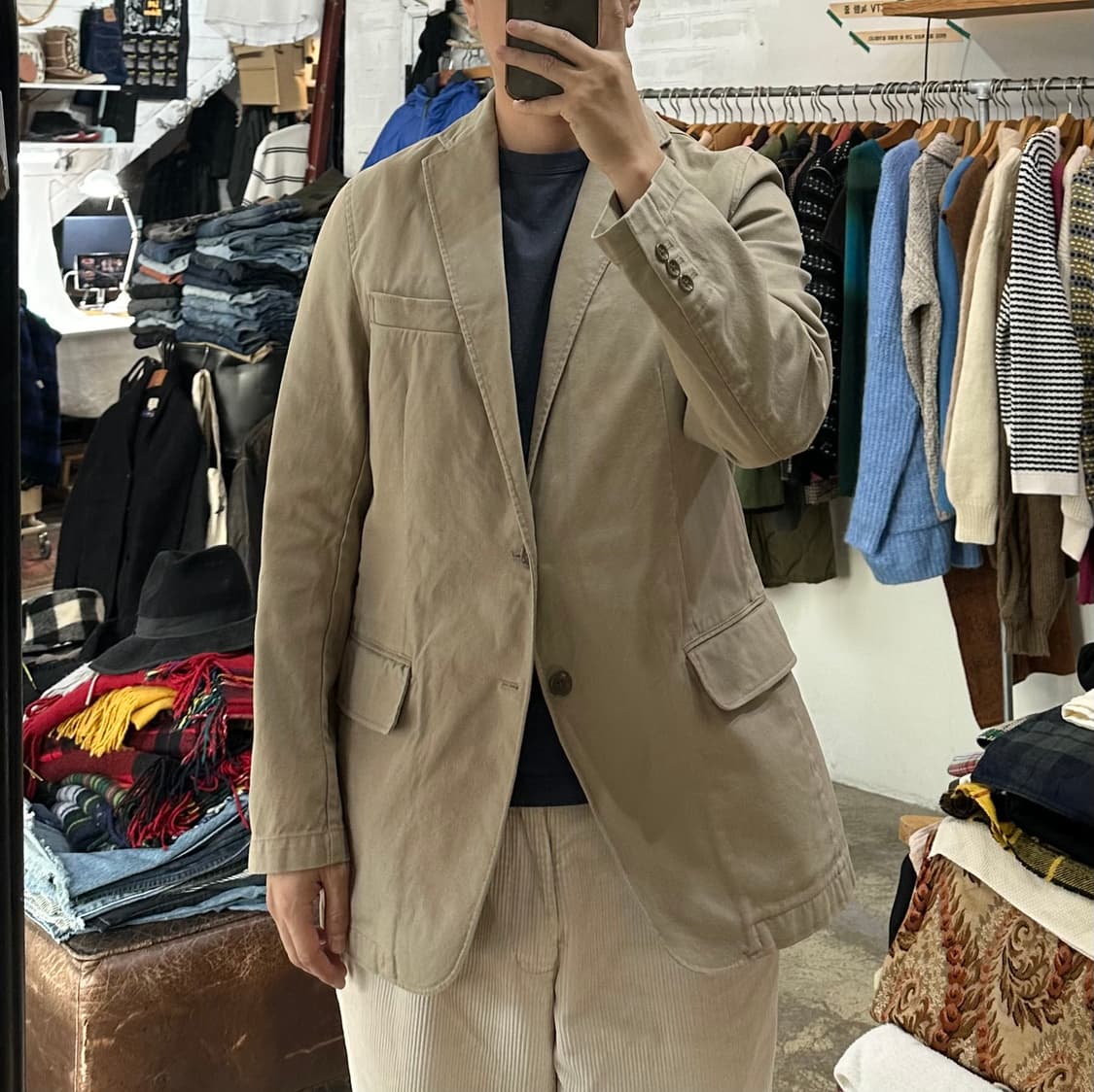 (착용컷) 유니클로 코튼 블레이져 (남성용 100) 상품이미지3