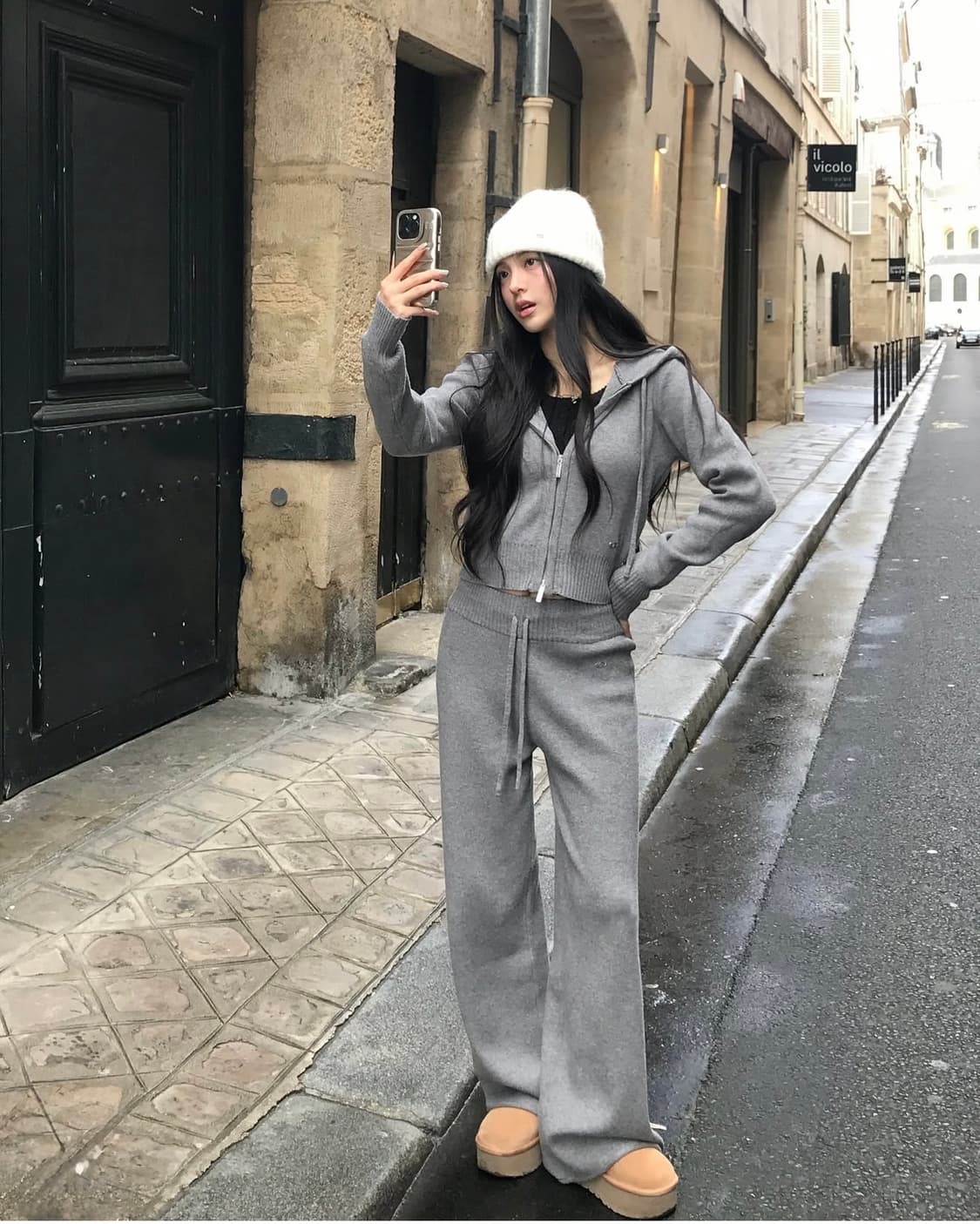 카키포인트 베이직니트 트레이닝 세트 그레이 상품이미지3