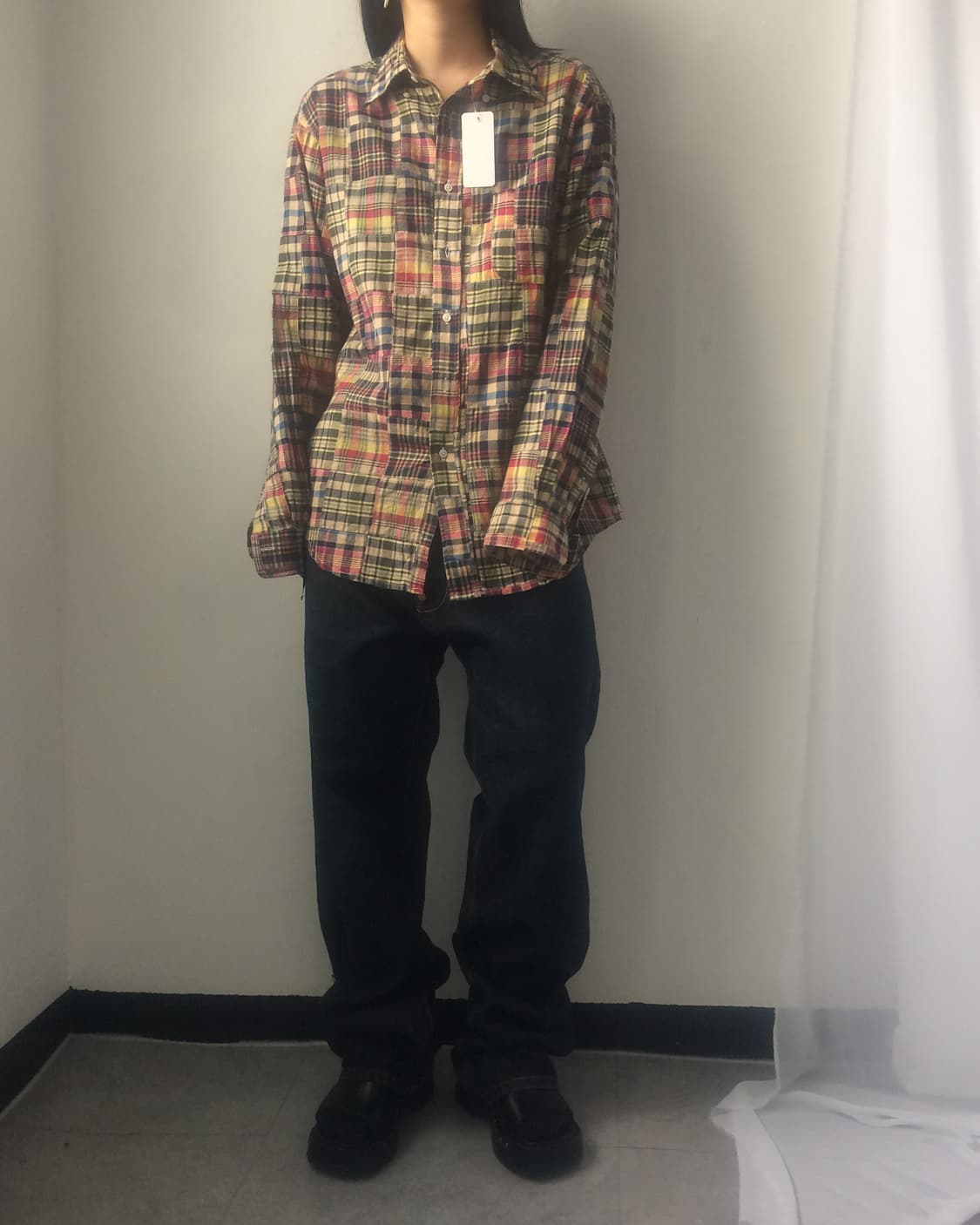 Patch work check pattern shirt 상품이미지5