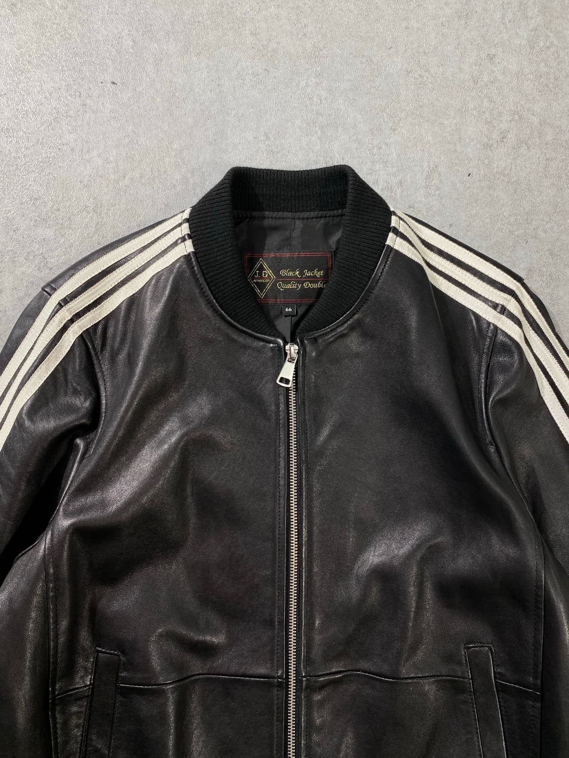 [M] Vintage 빈티지 3스트라이프 램스킨 레더자켓 상품이미지4