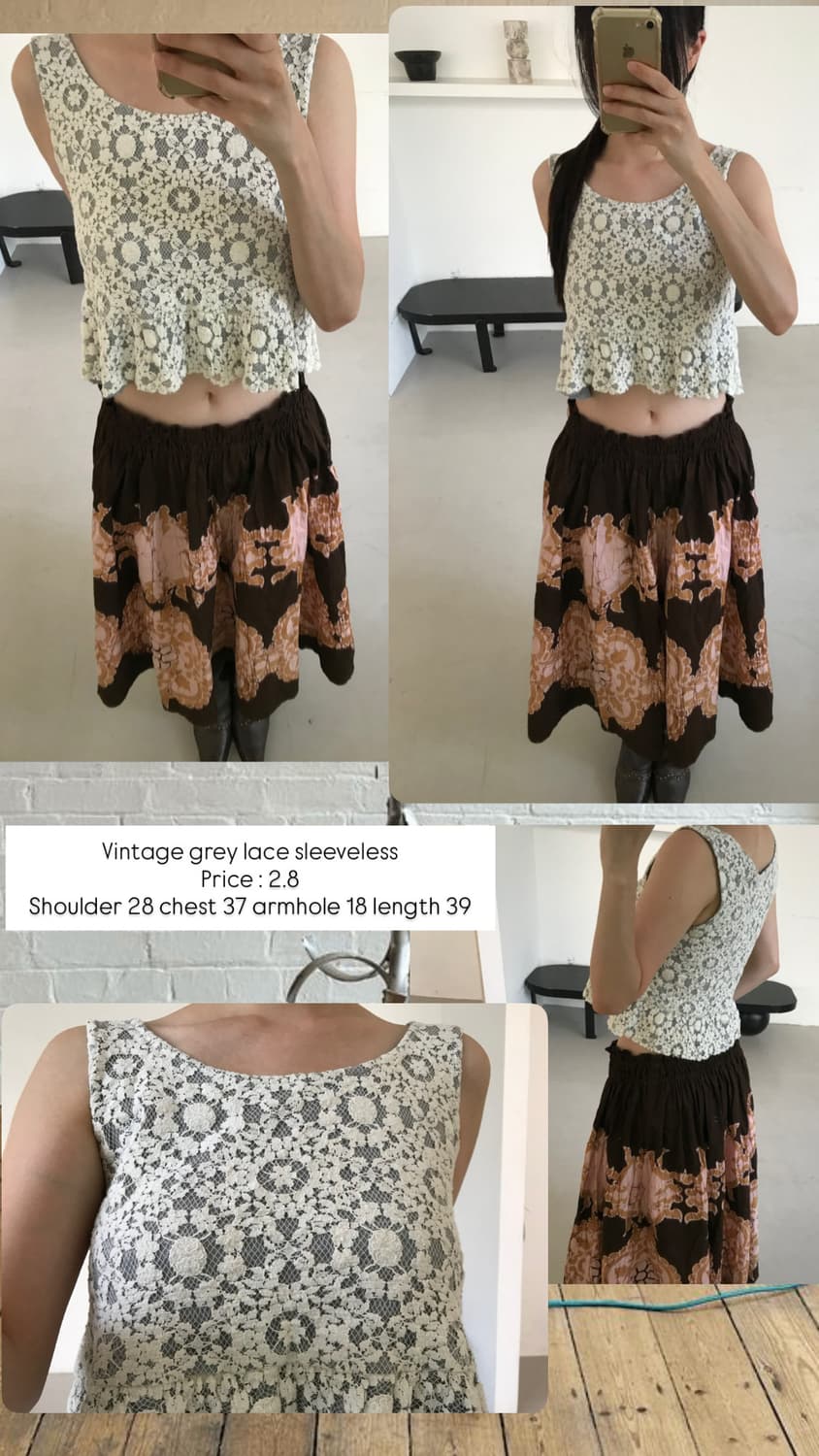 vintage grey lace sleeveless 상품이미지6