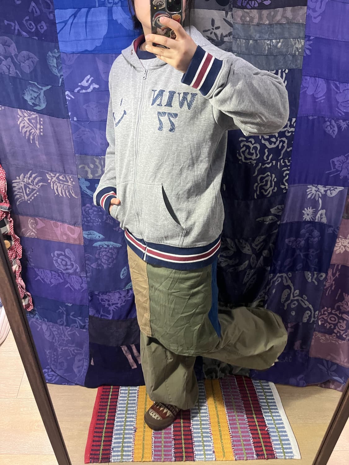 그레이 스마일 후드집업 상품이미지4