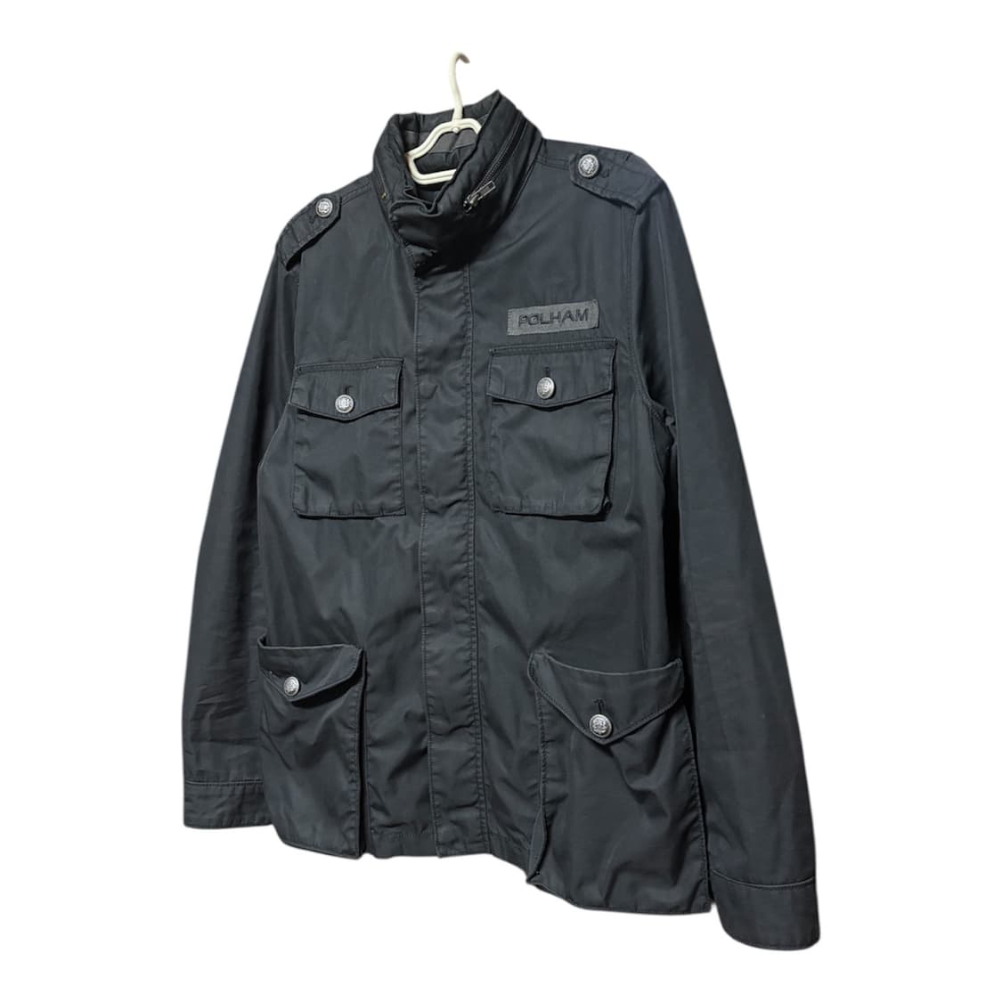 [POLHAM] 빈티지 폴햄 블랙 코튼 메탈 헌팅 자켓 L 상품이미지2