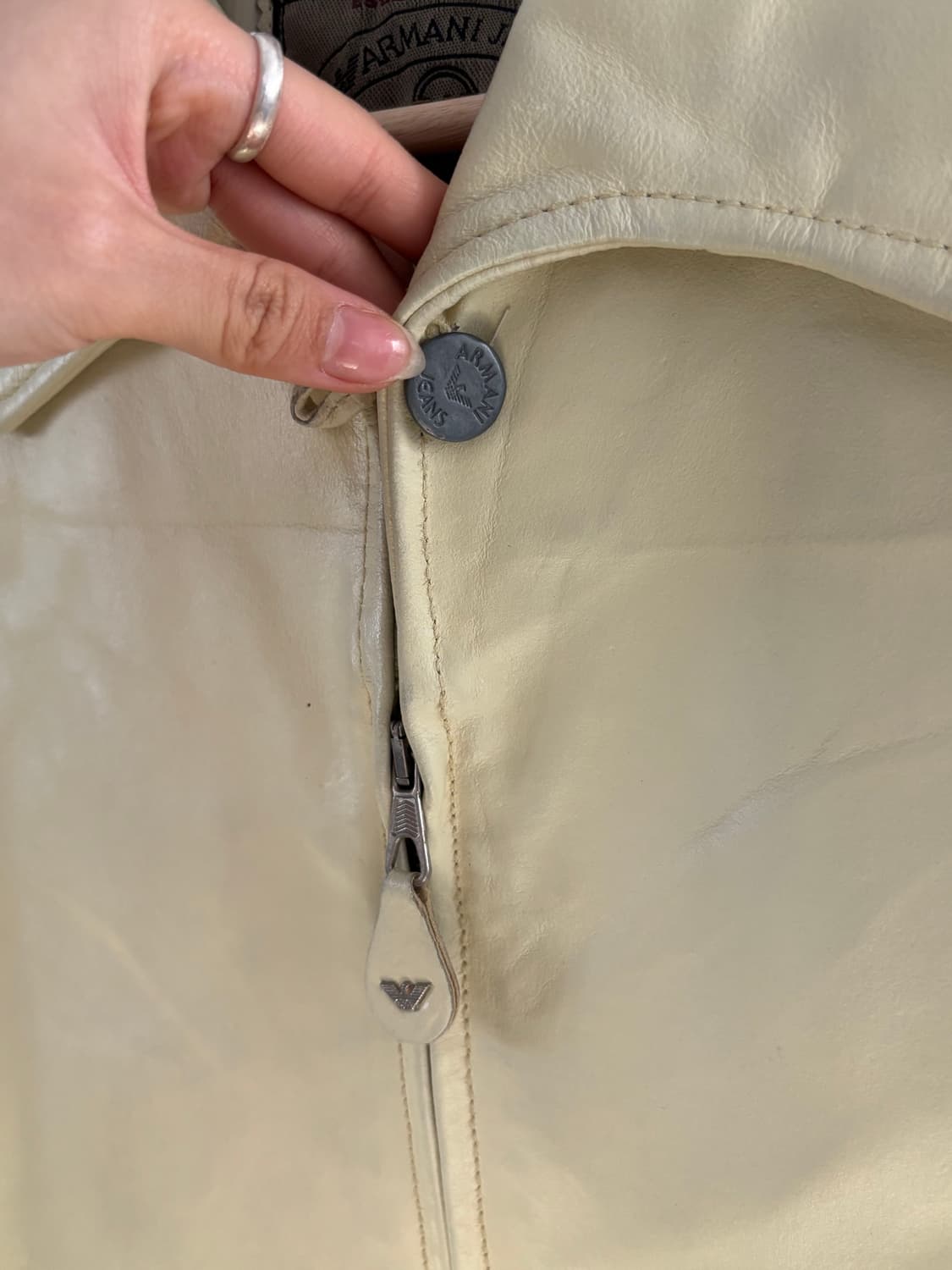 Armani Jeans 아르마니 진스 옐로우 가죽 자켓  상품이미지6