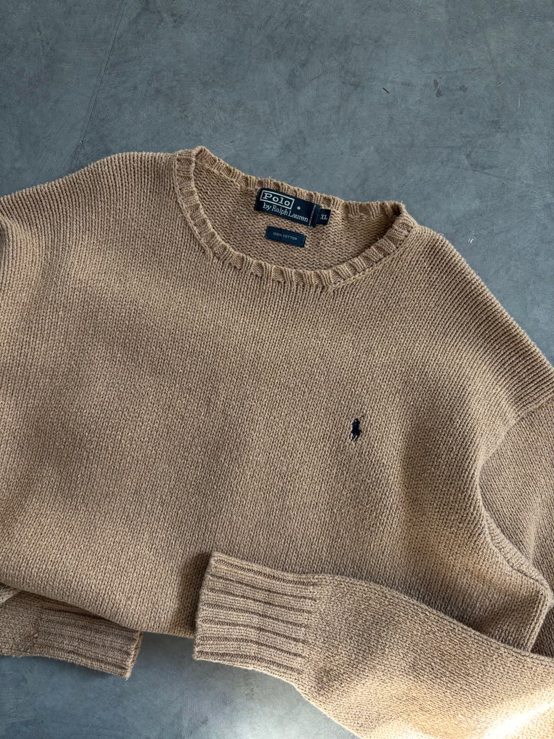 폴로랄프로렌 탄베이지 코튼 오버사이즈 니트 상품이미지5