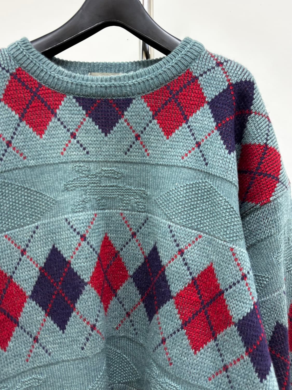 빈티지 아가일 울 니트 스웨터 상품이미지6