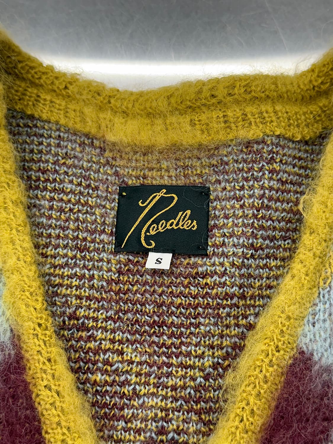 니들스 모헤어 가디건 아가일 옐로우 상품이미지7