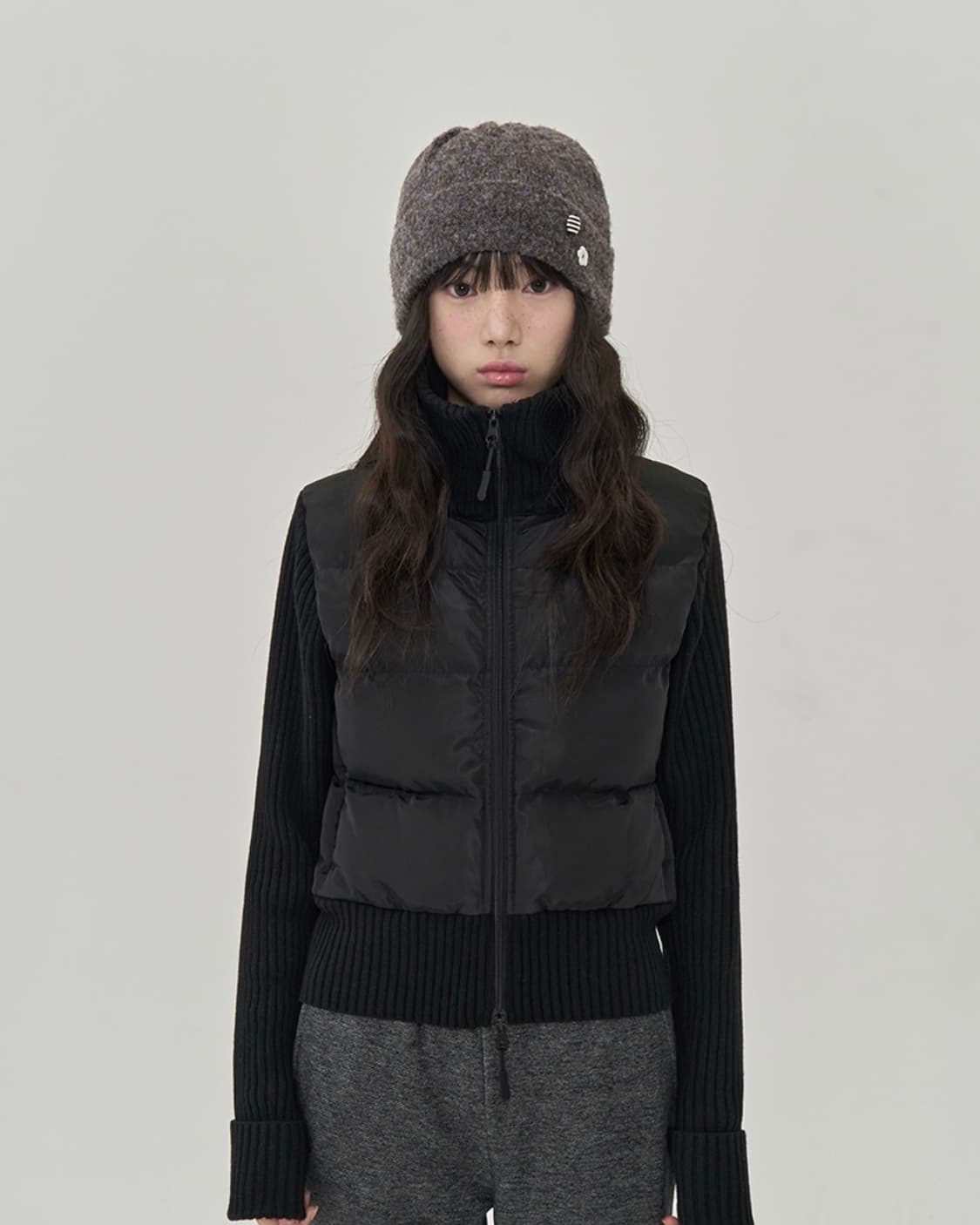 토피 우먼 W 버튼 포인트 비니 상품이미지1