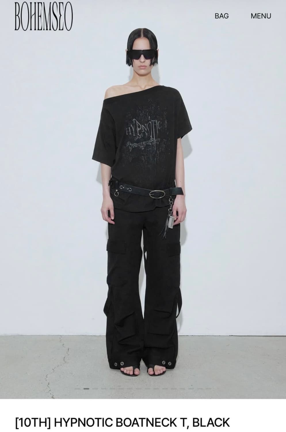 HYPNOTIC BOATNECK T, BLACK 상품이미지1