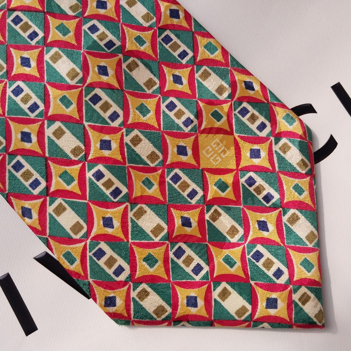 지방시 실크 기하학 패턴 넥타이 9.7cm A+~A등급 k2044 상품이미지6